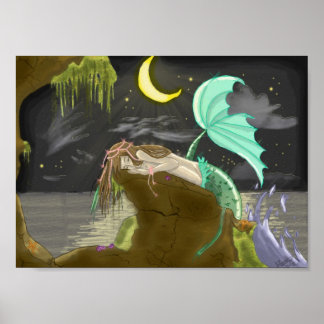 mermaidmononlight by Experimental Rainbows Poster