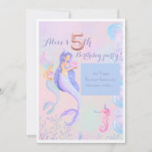 Mermaids 5. Geburtstagsfeier Einladung (Vorderseite)