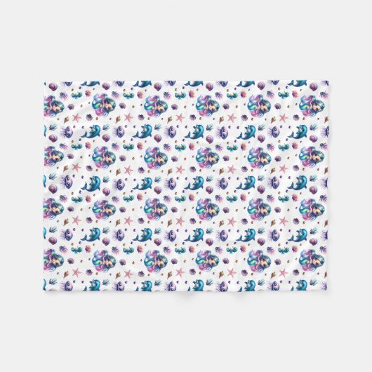 Mermaid's Adventure! Fleecedecke (Vorderseite (Horizontal))