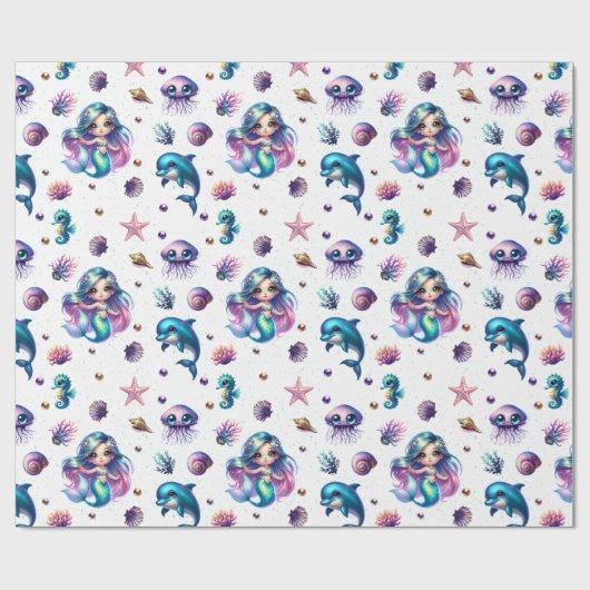 Mermaid's Adventure! Geschenkpapier (Flach)