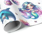 Mermaid's Adventure! Geschenkpapier (Rolleneckpunkt)