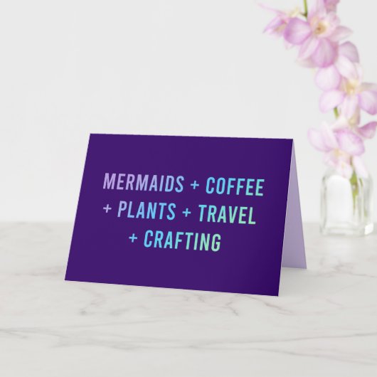 "Mermaids and Coffee and Pflanze" Karte (Orchidee)