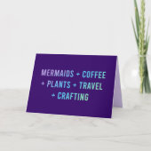 "Mermaids and Coffee and Pflanze" Karte (Vorderseite)