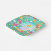 Mermaids Aquamarin Pappteller (Gewinkelt)