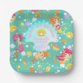 Mermaids Aquamarin Pappteller (Vorderseite)
