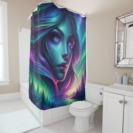 "Mermaid's Aurora Retreat" Duschvorhang (Beispiel)