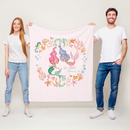 Mermaids Best Friends Forever BESTE FREUNDIN Perso Fleecedecke (Beispiel)