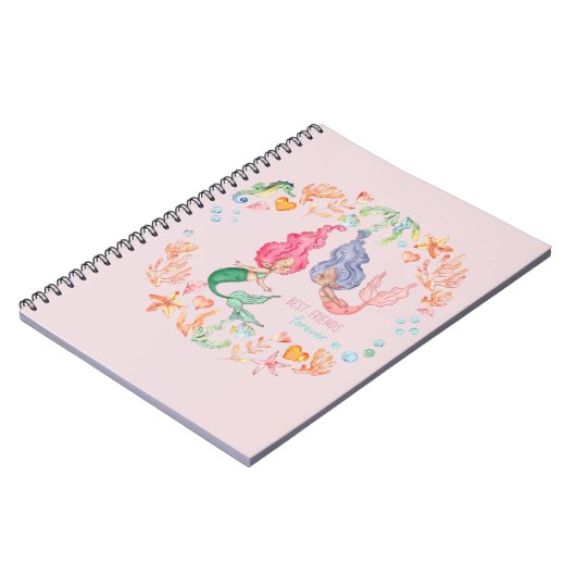 Mermaids Best Friends Forever BESTE FREUNDIN Perso Notizblock (Linke Seite)