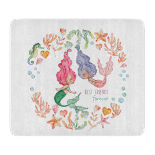 Mermaids Best Friends Forever BESTE FREUNDIN Perso Schneidebrett