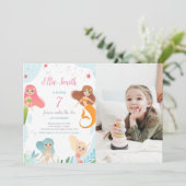 Mermaids Birthday Under the sea Invitations Foto Einladung (Stehend Vorderseite)