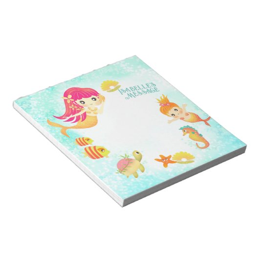 Mermaids Blue Notizblock (angewinkelt)