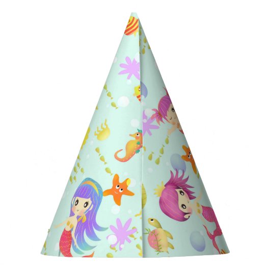 Mermaids Blue Partyhütchen (Rückseite)
