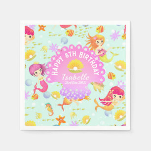 Mermaids Blue Serviette