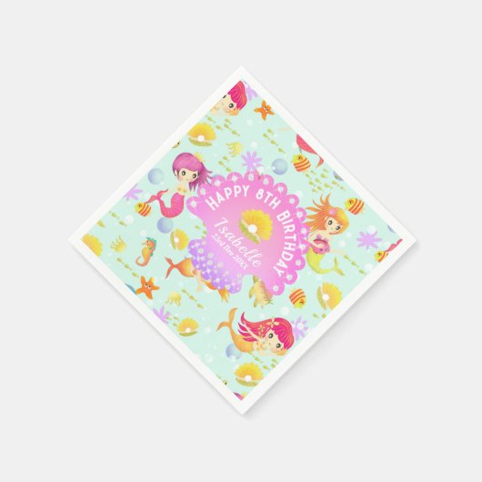 Mermaids Blue Serviette (Ecke)