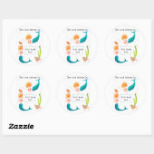 Mermaids Buchzeichen Runder Aufkleber (Blatt)