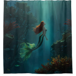 Mermaid's Dream Fantasy Art Underwater Scene Duschvorhang