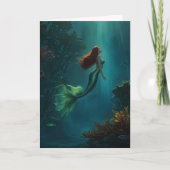 Mermaid's Dream Fantasy Art Underwater Scene Karte (Vorderseite)