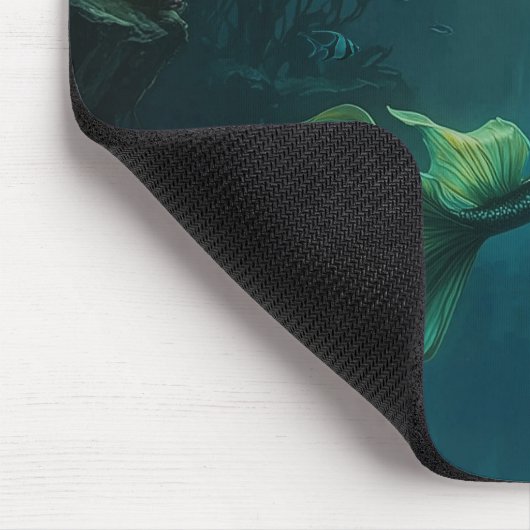 Mermaid's Dream Fantasy Art Underwater Scene Mousepad (Ecke)