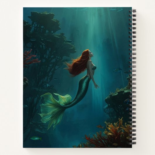 Mermaid's Dream Fantasy Art Underwater Scene Notizblock (Rückseite)