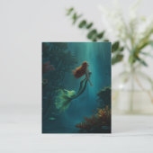 Mermaid's Dream Fantasy Art Underwater Scene Postkarte (Stehend Vorderseite)