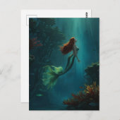 Mermaid's Dream Fantasy Art Underwater Scene Postkarte (Vorne/Hinten)