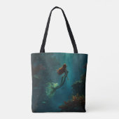 Mermaid's Dream Fantasy Art Underwater Scene Tasche (Rückseite)