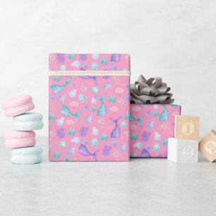 Mermaids Dream on Carnation Pink Geschenkpapier
