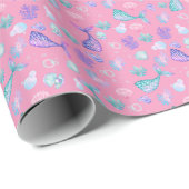 Mermaids Dream on Carnation Pink Geschenkpapier (Rolleneckpunkt)