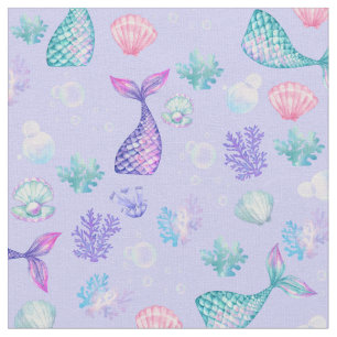 Mermaids Dream on Pastel Lila Stoff
