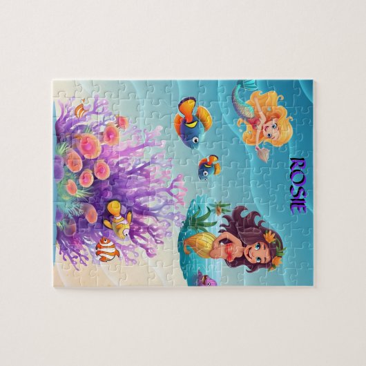 MERMAID'S, FISH, WAVES & SCHÖNE FARBEN PUZZLE (Horizontal)