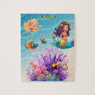 MERMAID'S, FISH, WAVES & SCHÖNE FARBEN PUZZLE
