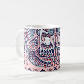 Mermaids Folk Elements Vintag nahtlos Kaffeetasse (Vorderseite Links)