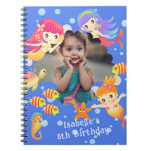 Mermaids Foto Blue Notizblock (Vorderseite)