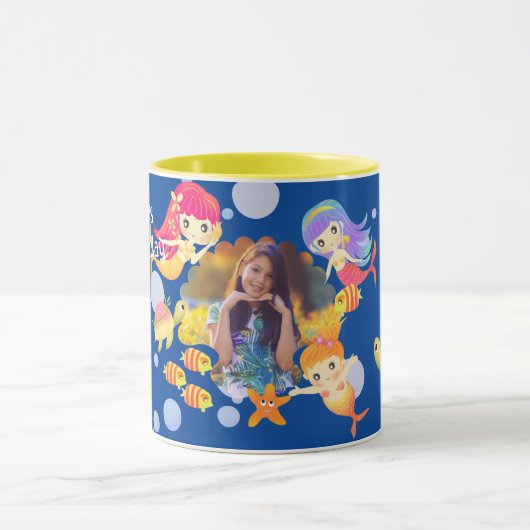 Mermaids Foto Blue Tasse (Zentrum)