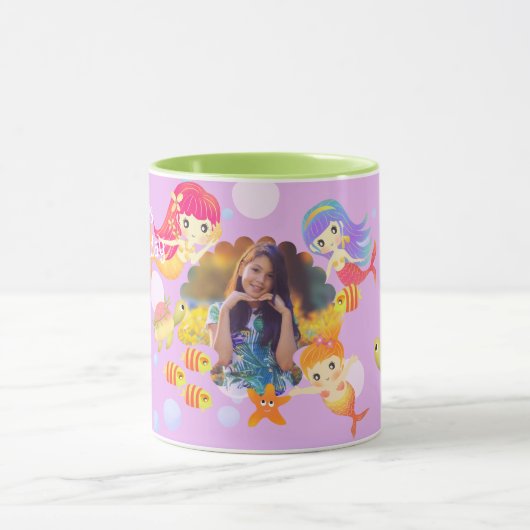Mermaids Foto Pink Tasse (Zentrum)