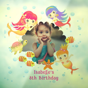 Mermaids Foto Transparent Fensteraufkleber