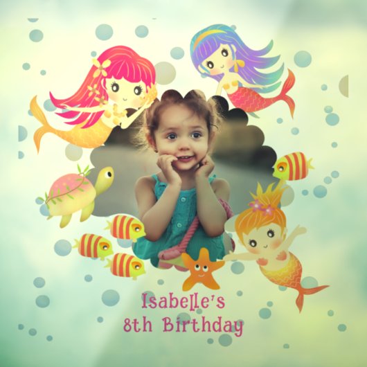 Mermaids Foto Transparent Fensteraufkleber (Blatt 3)