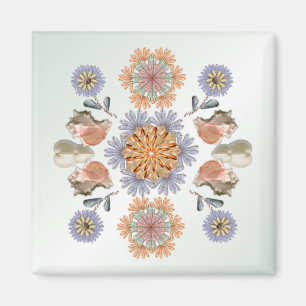 Mermaid's Garden Muschel Art Design Magnet