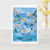 Mermaids Geburtstagskarte für einen Freund Karte (Gelbe Blume)