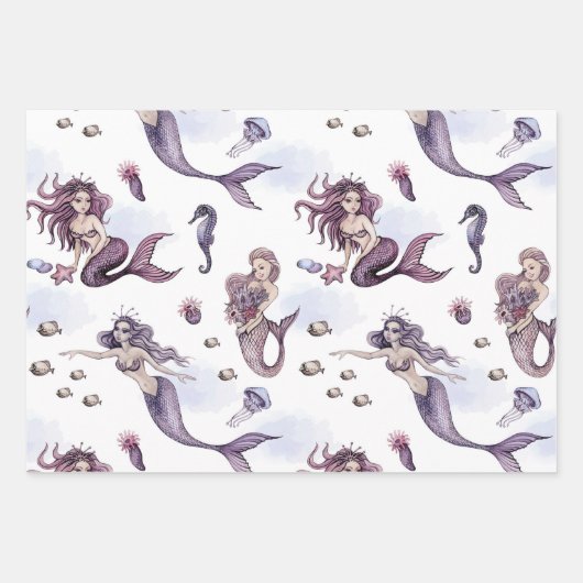 Mermaids Geschenkpapier Set (Vorderseite)