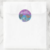 Mermaids Glitzer Illustration mit Schwanz Scales Runder Aufkleber (Tasche)