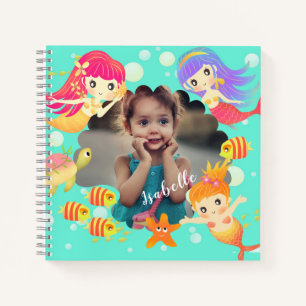Mermaids Green Foto Notizblock