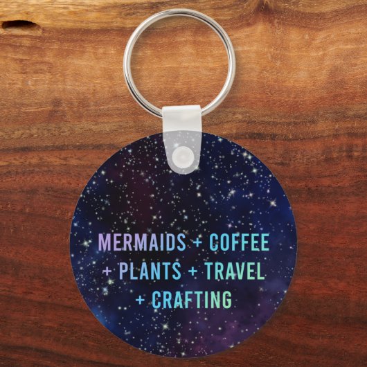 Mermaids + Kaffee + Pflanze Galaxy Design Schlüsse Schlüsselanhänger (Vorderseite)