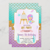 Mermaids Kunstmalerei Einladung (Vorne/Hinten)