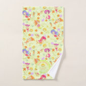 Mermaids Lemon Green Badhandtuch Set (Handtuch)