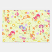 Mermaids Lemon Green Geschenkpapier Set (Vorderseite 3)