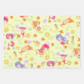 Mermaids Lemon Green Geschenkpapier Set (Vorderseite)