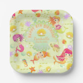 Mermaids Lemon Green Pappteller (Vorderseite)