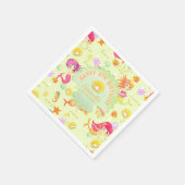 Mermaids Lemon Green Serviette (Ecke)