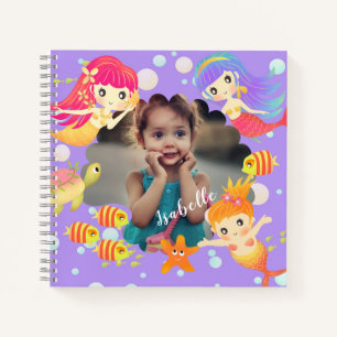 Mermaids Lila Foto Notizblock